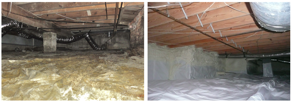 Before and After Crawlspaces in a Nashville TN Home