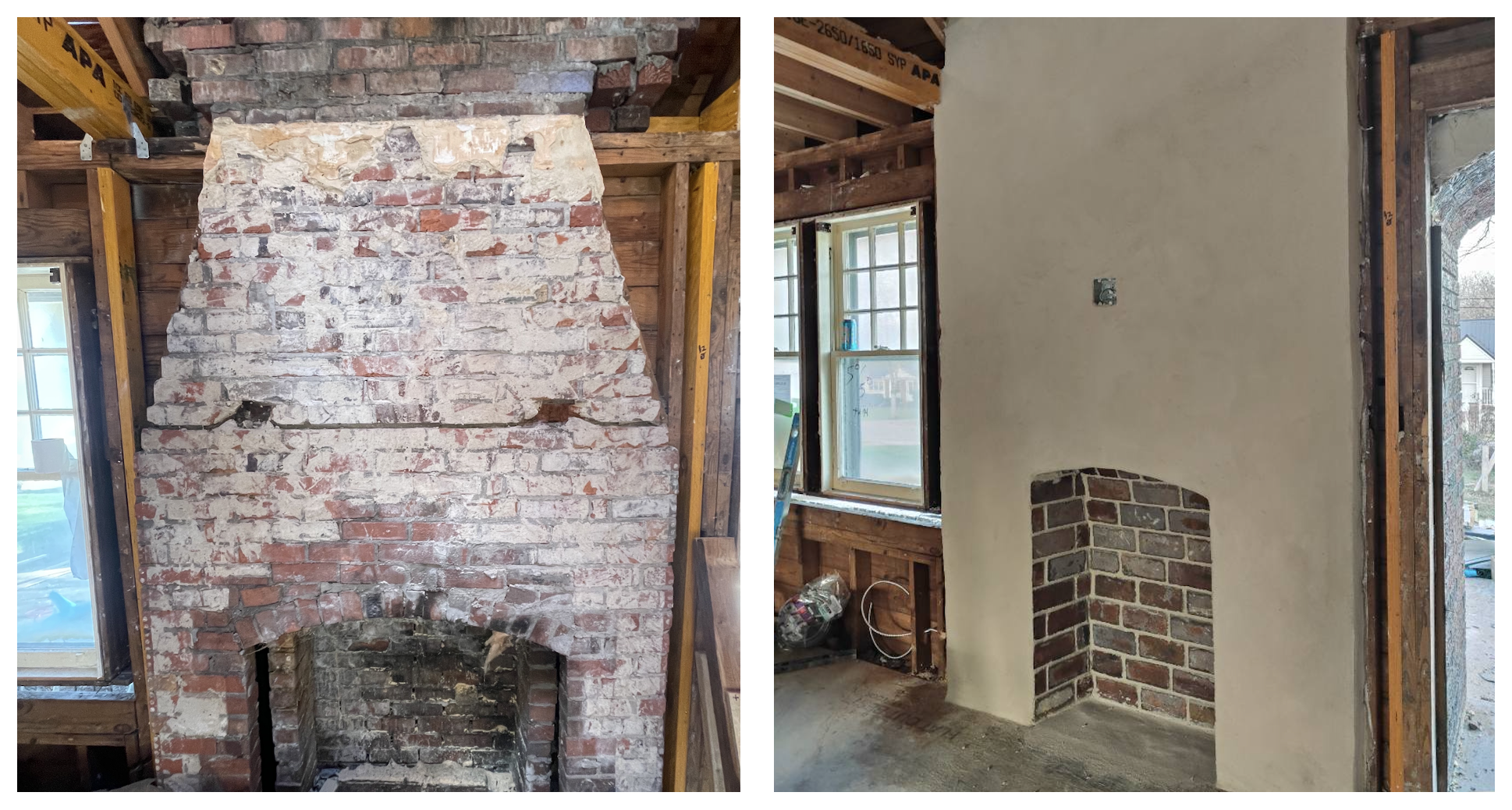 Fireplace - before and after